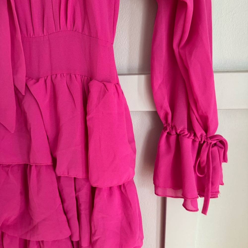 Elegant Pink Ruffle Dress - Picture 4 of 5